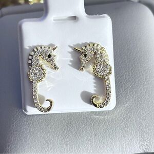 Elegant Gold Seahorse Earrings